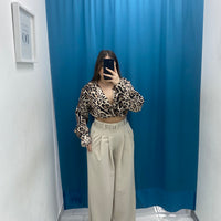 Pantalone wide leg con cintura 18065