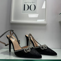 Décolleté con fiocco in strass