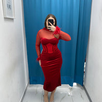 Vestito longuette velluto 24466