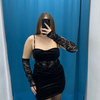 Vestito con manicotti in ricamo 6723