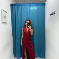 Vestito lungo con spacco 6005