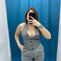 Gilet corto con scollo