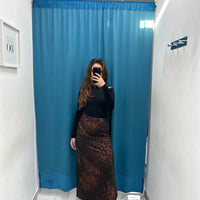 Gonna leopardata marrrone 6551