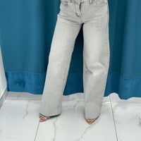 Jeans wide leg brillantini grigio 21106