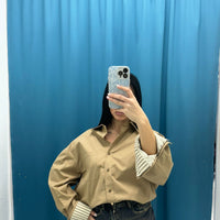 Giacca oversize beige Lumina 24091