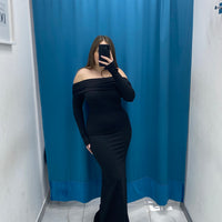 Vestito lungo scollo a barca 23709