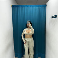 Pantalone cargo beige