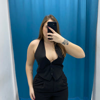 Gilet corto con scollo