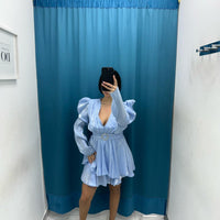 Vestito balze con cintura 26231