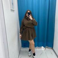 Coordinato maglia e gonna a costine 5689
