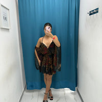 Vestito corto con rose 25294