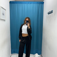 Felpa con zip satin 24015