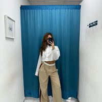 Pantalone a righe beige 12978