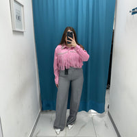 Pantalone wide leg grigio 2892