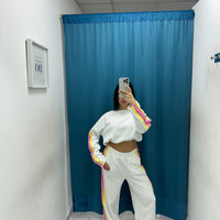 Coordinato felpa e pantalone con spacco 19051