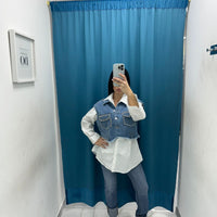 Camicia con gilet in denim 0648