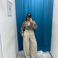 Pantalone wide leg con cintura 18065
