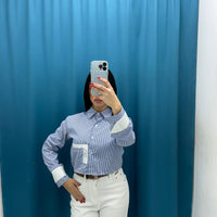 Camicia crop con brillantini 11342