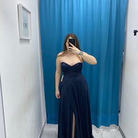 Vestito a fascia lungo raso 23638