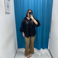 Pantalone a zampa leopardato 5753