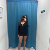 Vestito corto con fiocco 18059