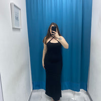 Vestito lungo a costine