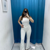 Jeans flare bianco 77791