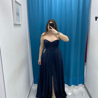 Vestito a fascia lungo raso 23638