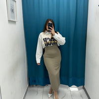 Gonna lunga tortora 3744
