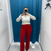 Pantalone a zampa rosso