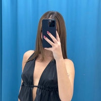 Top lucido con scollo 35593