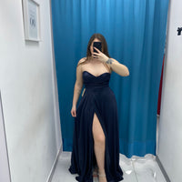 Vestito a fascia lungo raso 23638