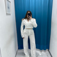 Tailleur giacca crop e pantalone 38411