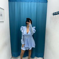 Vestito balze con cintura 26231