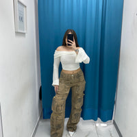 Jeans cargo shade beige 12020