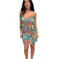 Vestito portafoglio con stampa