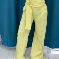 Pantalone con cintura giallo 16067