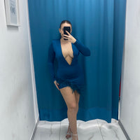 Vestito con piume 24308