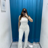 Jeans flare bianco 77791