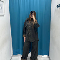Coordinato denim sabbiato 180