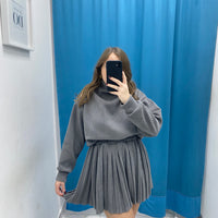 Coordinato maglia e gonna a costine 5689