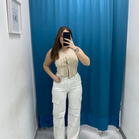 Jeans cargo bianco 90711