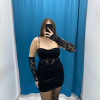 Vestito con manicotti in ricamo 6723