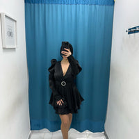 Vestito balze con cintura 26231