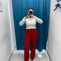 Pantalone a zampa rosso