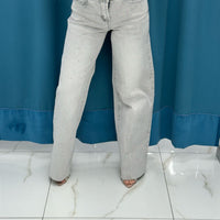 Jeans wide leg brillantini grigio 21106
