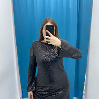 Vestito paillettes con scollo 125434