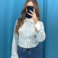 Camicia a righe con polsino 50818