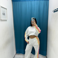 Coordinato felpa e pantalone con spacco 19051
