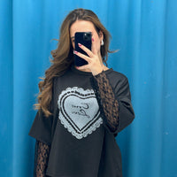 Maglia con manica in pizzo 7691